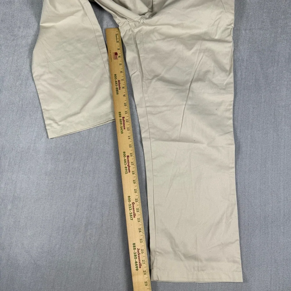 Haband Chino Flat Front High Rise Khaki Pants Mens 40 Beige Cotton Blend